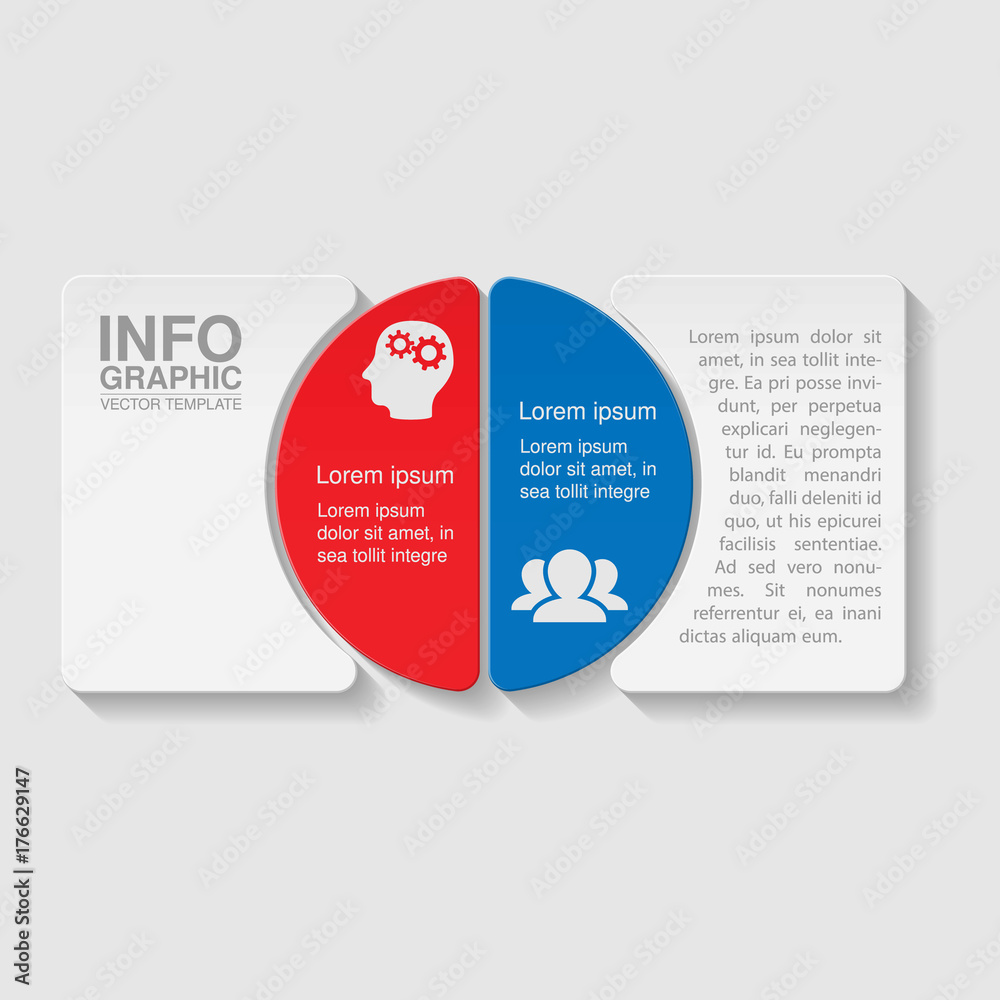 Fototapeta premium Vector infographic template for diagram, graph, presentation, chart, business concept with 2 options.