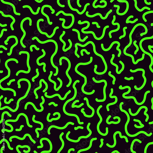 abstract seamless pattern with green curves in short lines