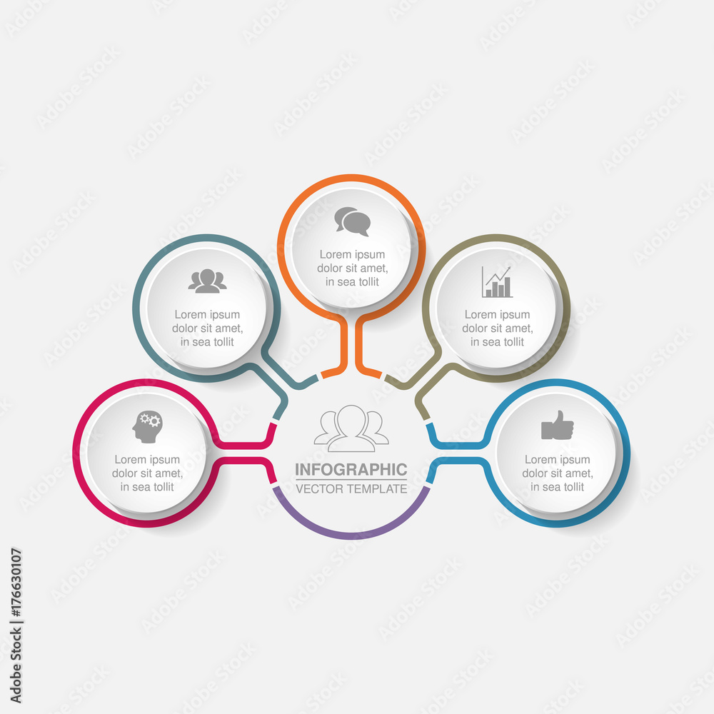 Vector infographic template for diagram, graph, presentation, chart, business concept with 5 options. Vector infographic template for diagram, graph, presentation, chart, business concept with 5 options.