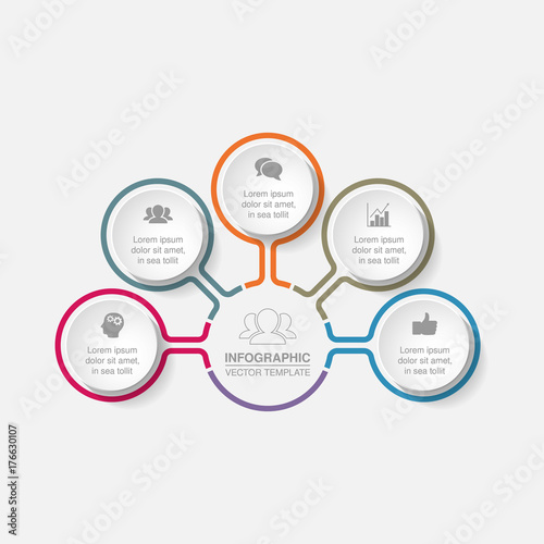 Vector infographic template for diagram, graph, presentation, chart, business concept with 5 options.