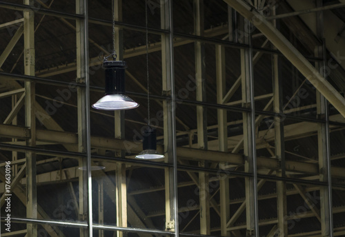 Ceiling lamp in old factory