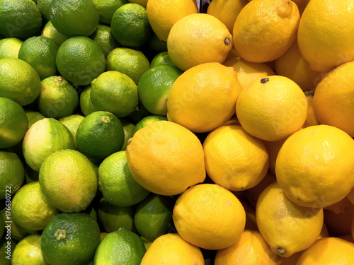 Green and Yellow Lemons Background