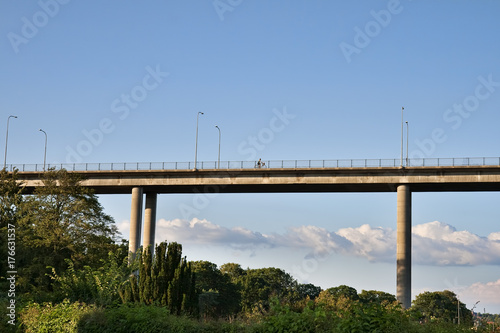 Modern Bridge Against the Blue sky