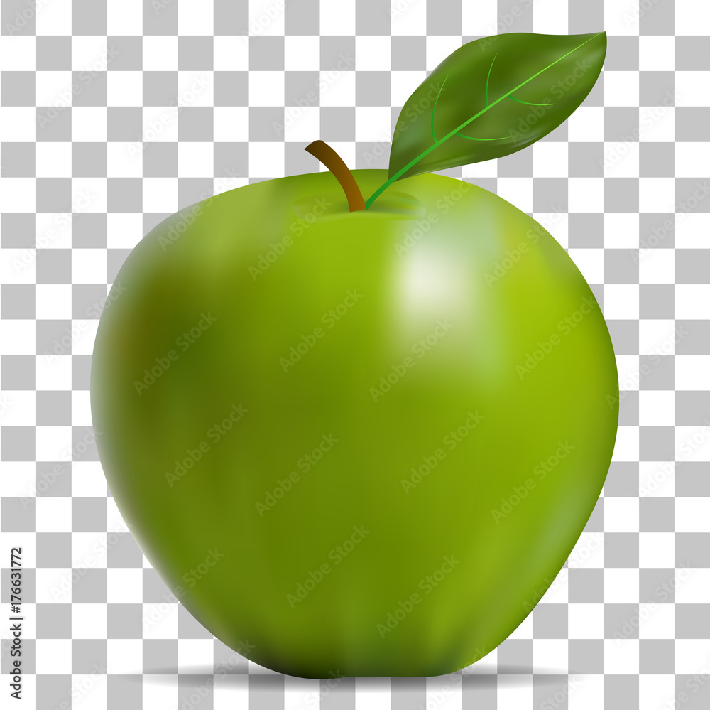 The image of the green apple on a transparent background Stock Vector |  Adobe Stock