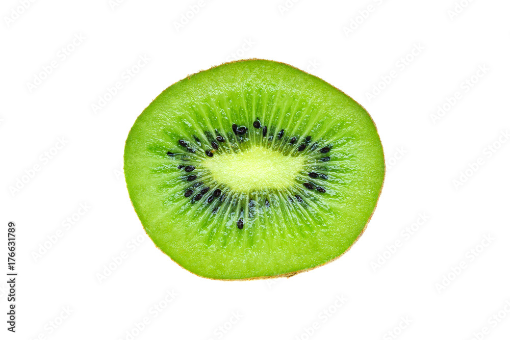 Slice of ripe kiwi top view Isolated on White Background Slice of ripe kiwi top view Isolated on White Background