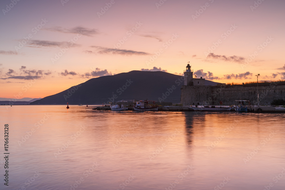 Early morning at Santa Maura castle in Lefkada island, Greece.
