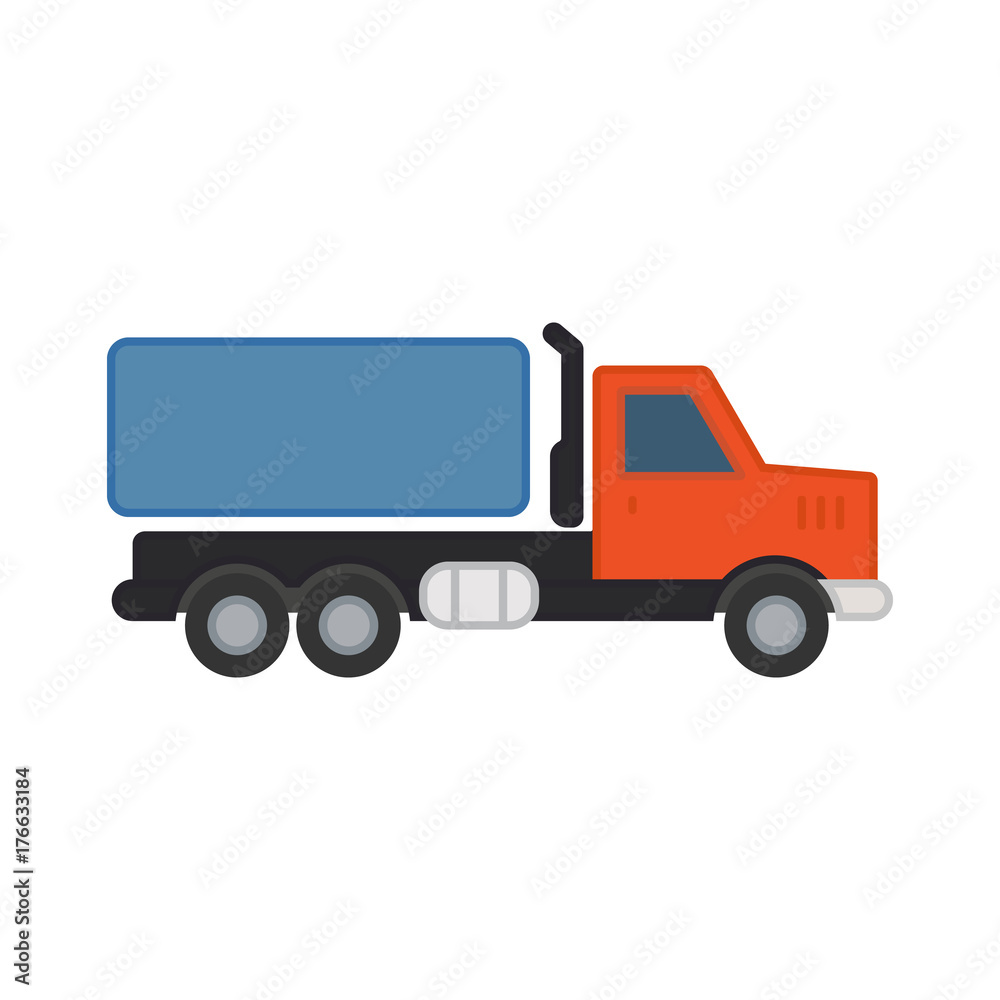 Truck with freight simple icon on white background.