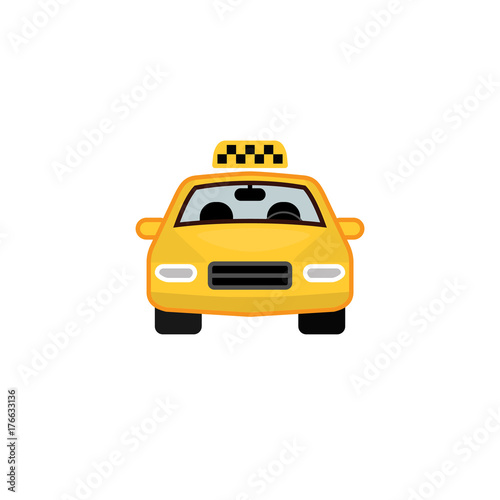 Taxi car automobile icon on white background. Transport