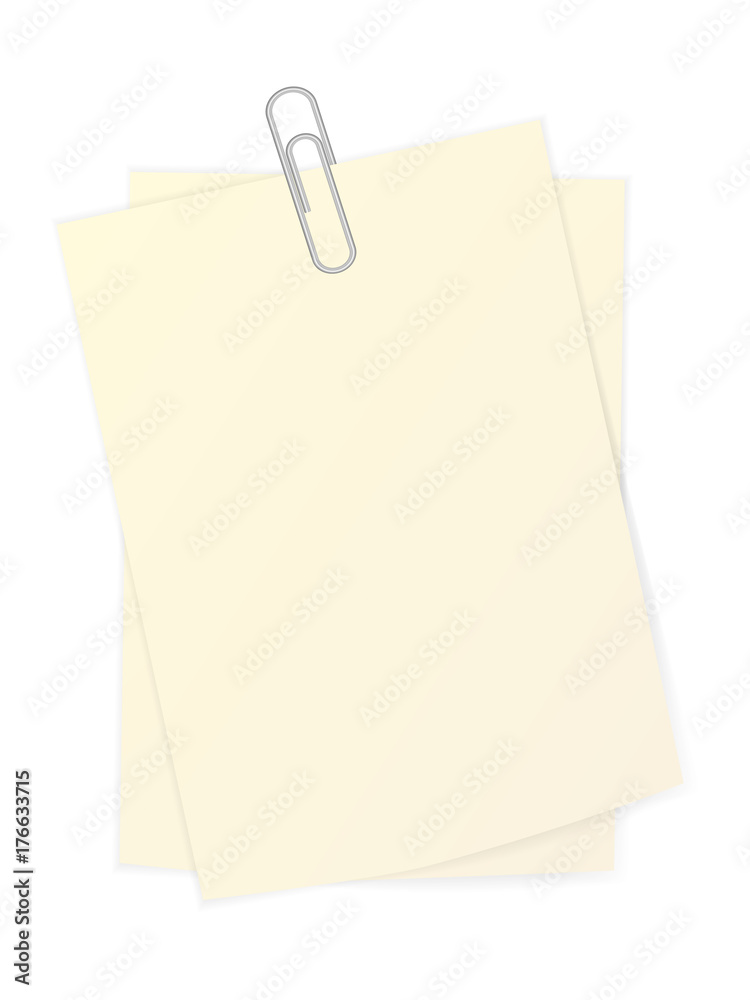 Paper sheet and paper clip Paper sheet and paper clip