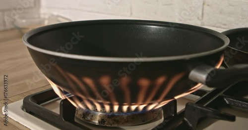 Frying an and smoke on burner photo