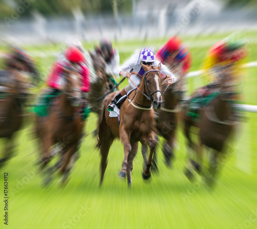 Horse race speed motion blur effect