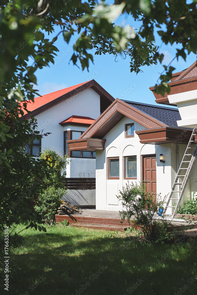 cute small traditional house in reykjavik town iceland