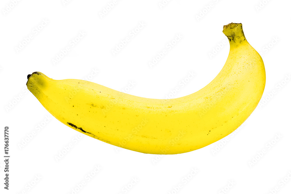 Ripe banana  on white background.