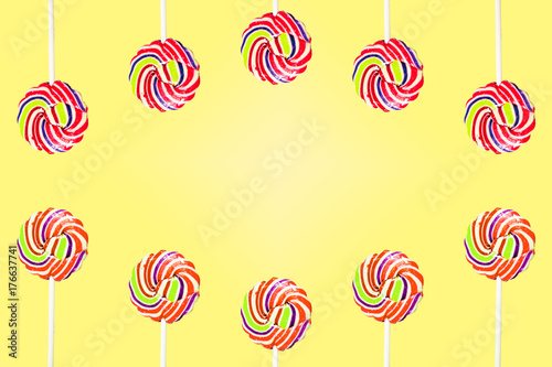 candy Set of colorful on background.