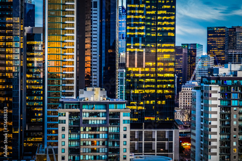 Glowing Towers of Melbourne Skyline at Dusk
