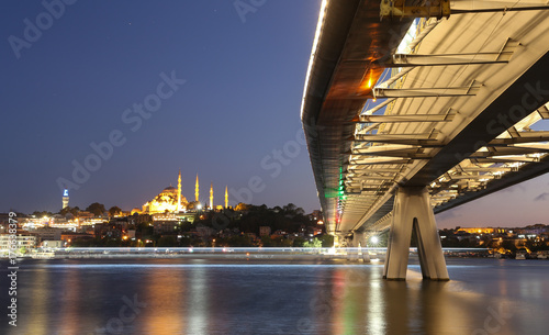 Golden Horn Metro Bridge in Istanbul, Turkey photo