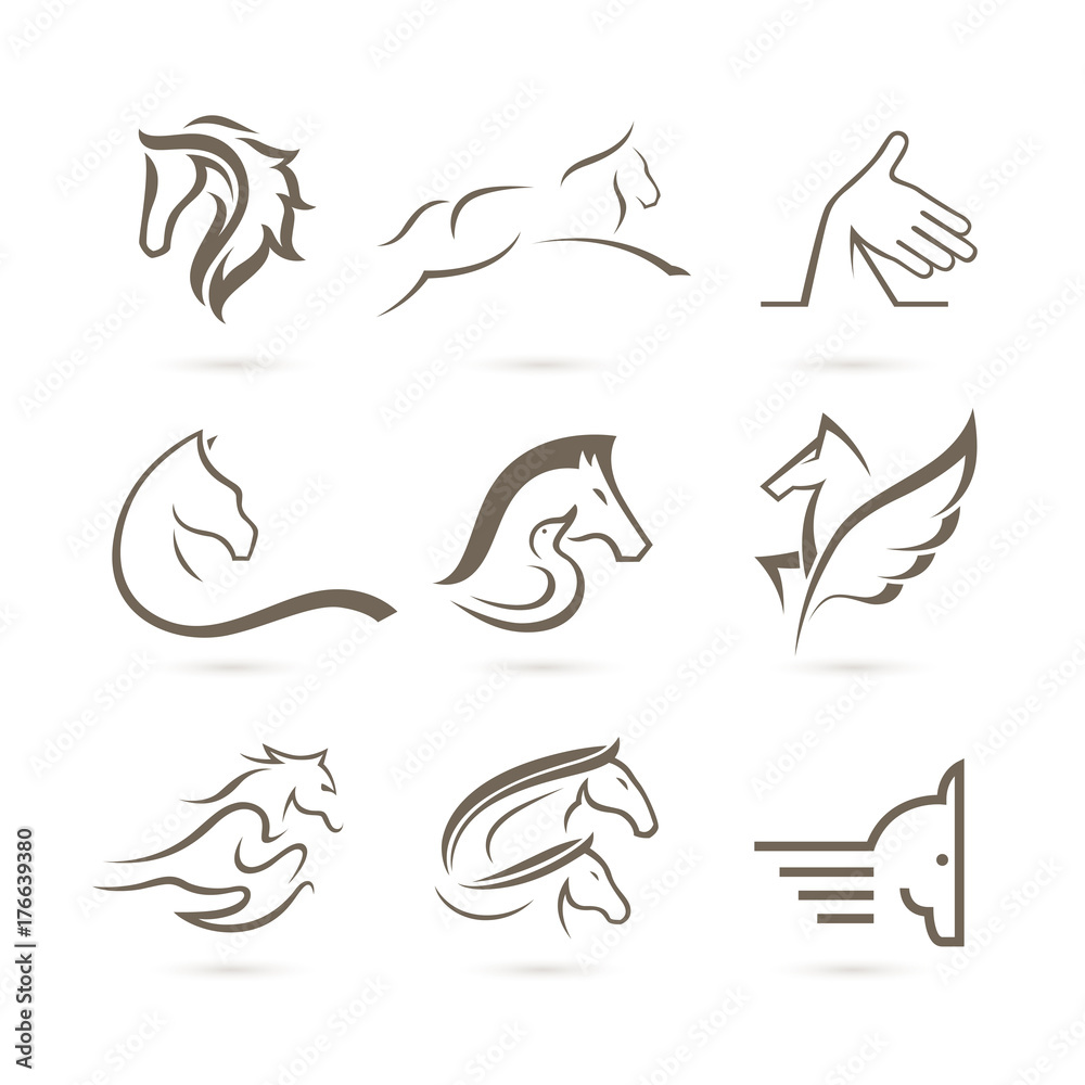 Set of Horse Logo Vector - Animal Logo