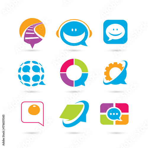 Set of Social Talk Logo Vector - Communication Logo