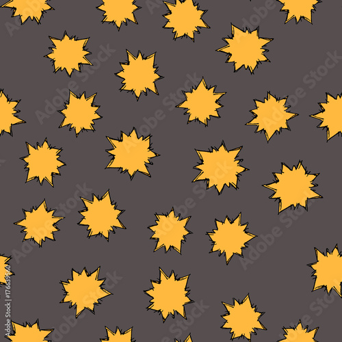 Seamless pattern with hand drawn colorful stars