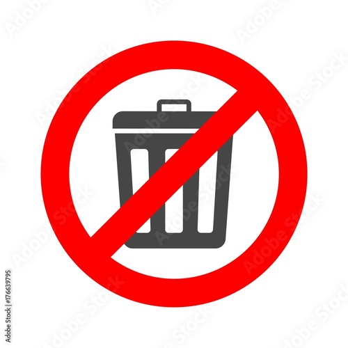 Don`t throw trash, Recycle bin sign icon 