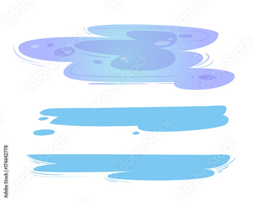 Cartoon huddles set. Vector illustration isolated on the white background.