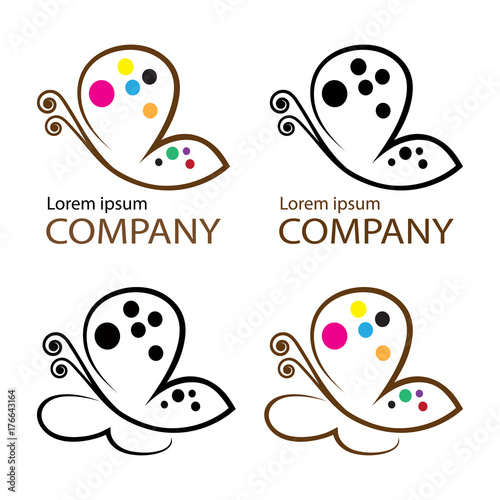 butterfly logo  emblem template for branding