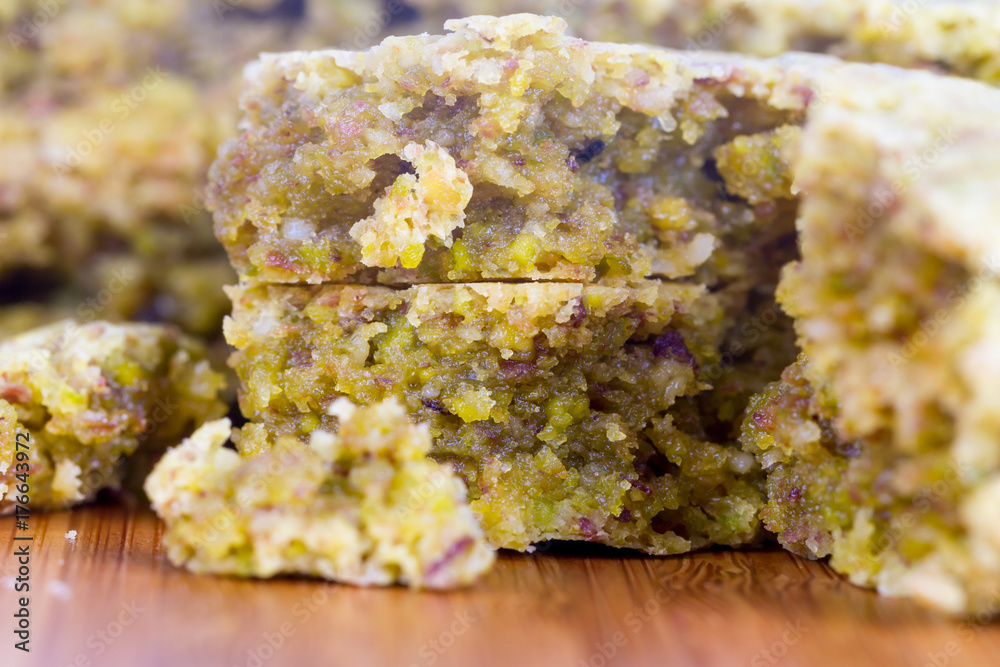 Close Up View of Cookie with Pistachio Close Up View of Cookie with Pistachio