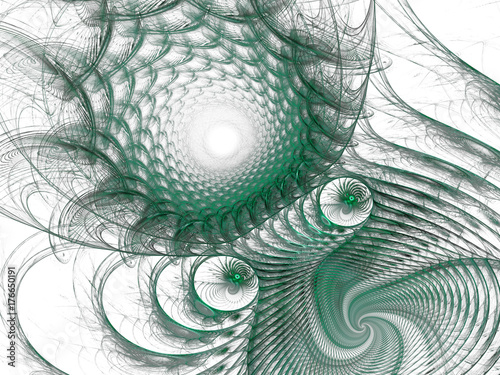 Bild auf Leinwand Strangeness green on white