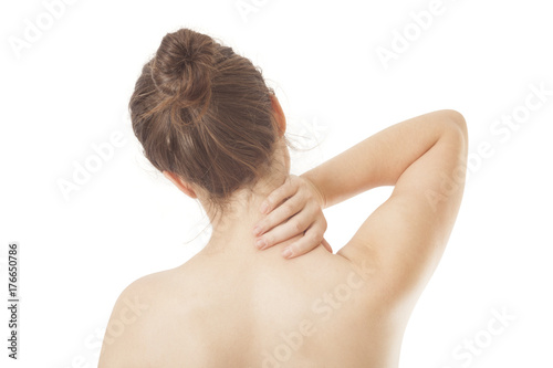 young woman having neck pain concept