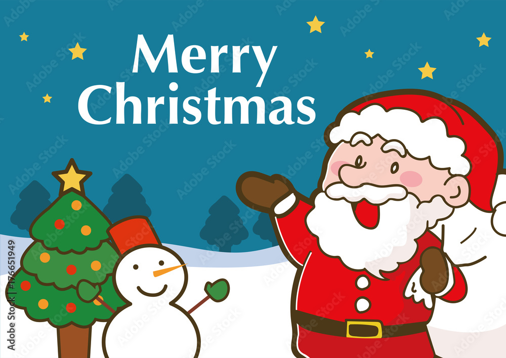 サンタクロースのクリスマスカードイラスト Stock Vector Adobe Stock