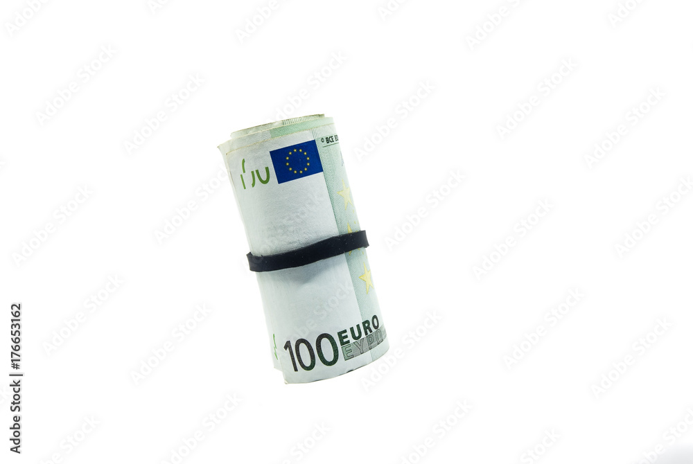 Euro money, euro bank notes with white background Euro money, euro bank notes with white background
