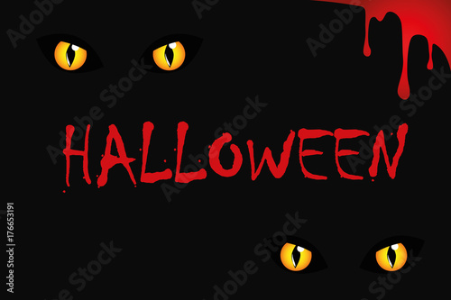 Halloween Katzenaugen und Blut