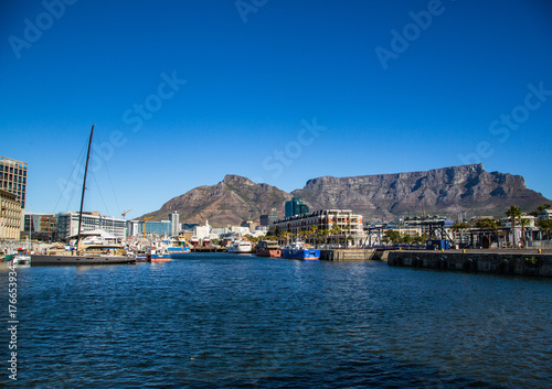 Cityscape of Cape Town and the Waterfront at the Western Cape in South Africa
