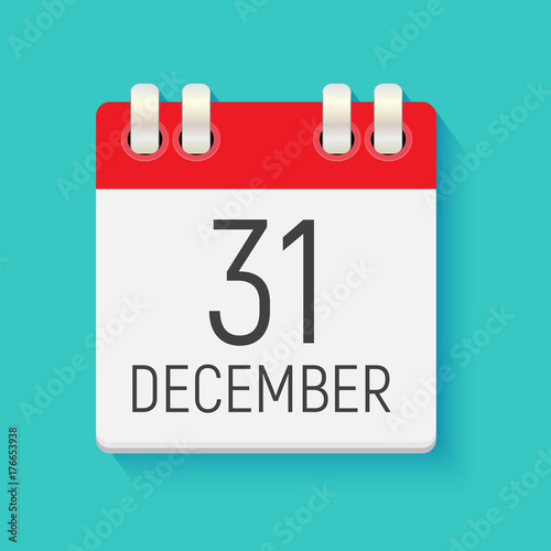 December 31 Calendar Daily Icon. Vector Illustration Emblem. Element of Desig...