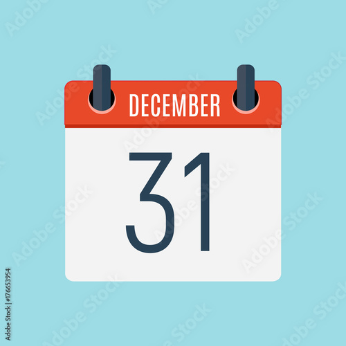 December 31 Calendar Daily Icon. Vector Illustration Emblem. Element of Desig...