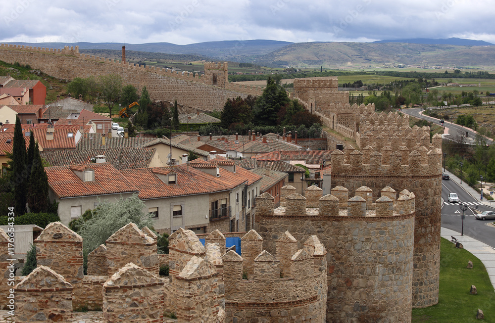 Avila medieval fortress wall, Castilla y Leon, Spain