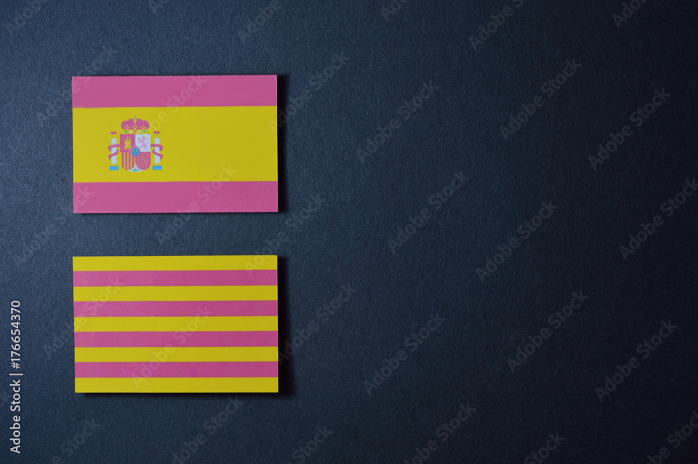 spain and catalonia flag spain and catalonia flag