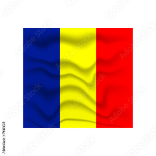 Flag of Romania. Realistic vector illustration.