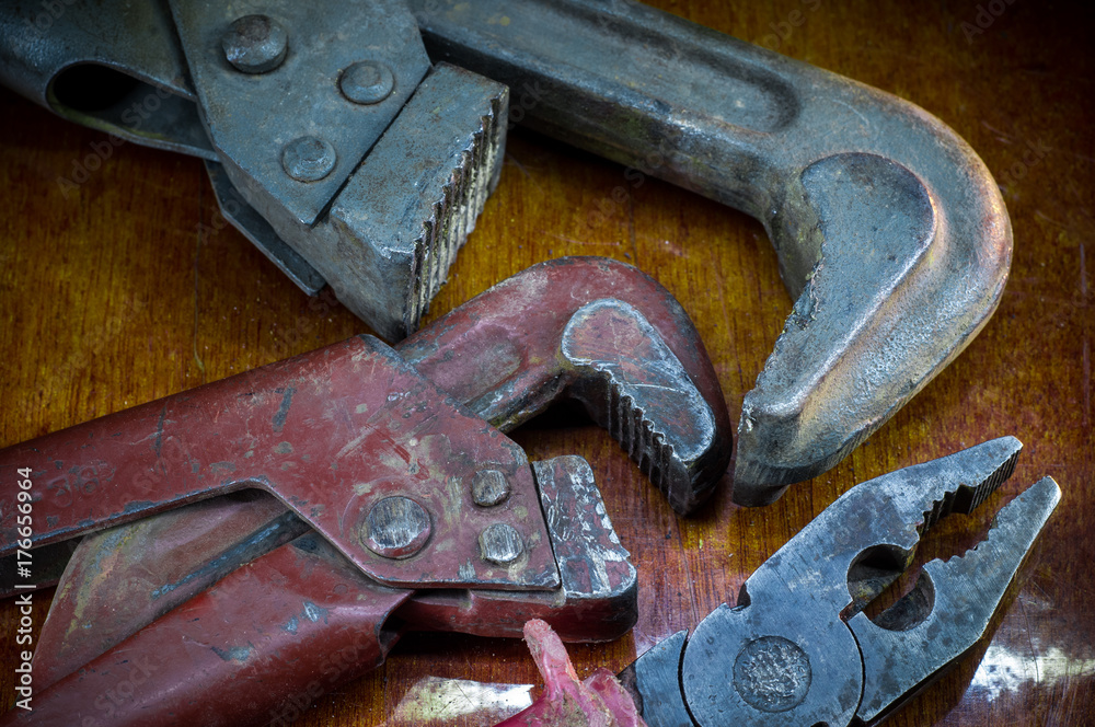 old metal tools, hard work engineer equipment old metal tools, hard work engineer equipment