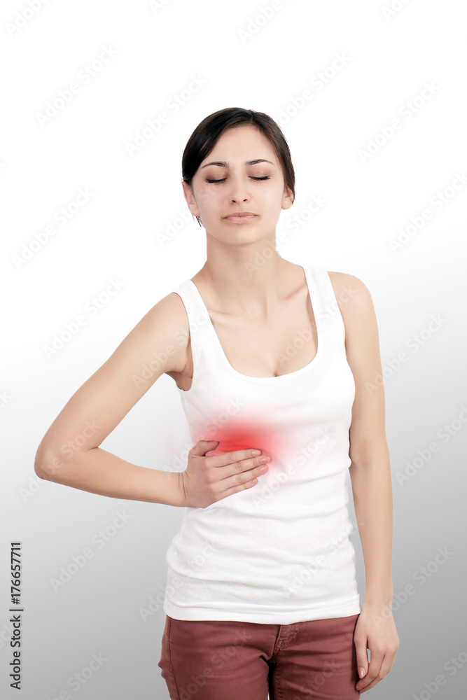 Female Pain. Closeup Of Beautiful Woman Body Feeling Abdominal Pain. Girl With Fit Body Suffering From Painful Stomach Ache, Holding Hands On Belly. Health Issue, Healthcare Concept. High Resolution Female Pain. Closeup Of Beautiful Woman Body Feeling Abdominal Pain. Girl With Fit Body Suffering From Painful Stomach Ache, Holding Hands On Belly. Health Issue, Healthcare Concept. High Resolution