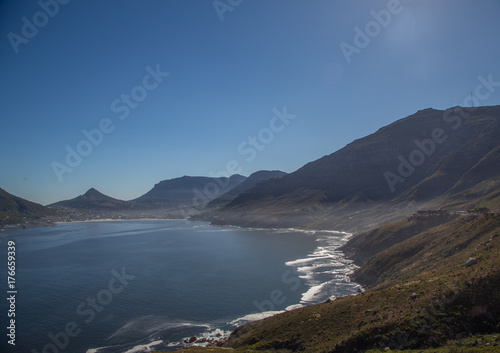 Landscape of the atlantic ocean at the peninsula of cape town in South Africa