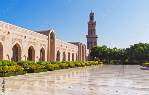 The Sultan Qaboos Grand Mosque is the main mosque in the Sultanate of Oman. It is built from 300,000 tonnes of Indian sandstone. photo