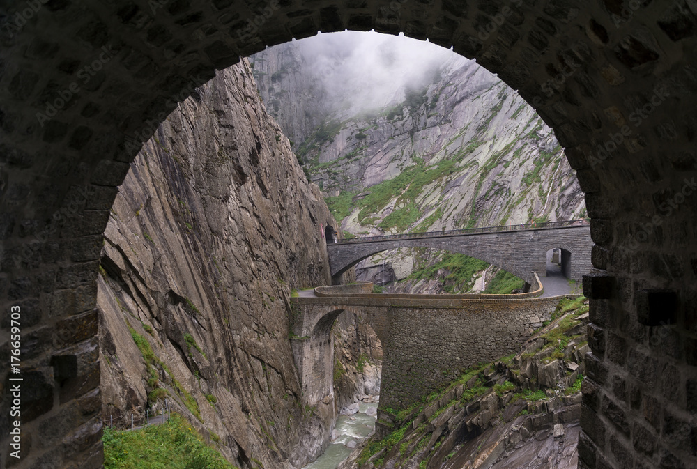 Devil's bridge at St.Gotthard, Switzerland