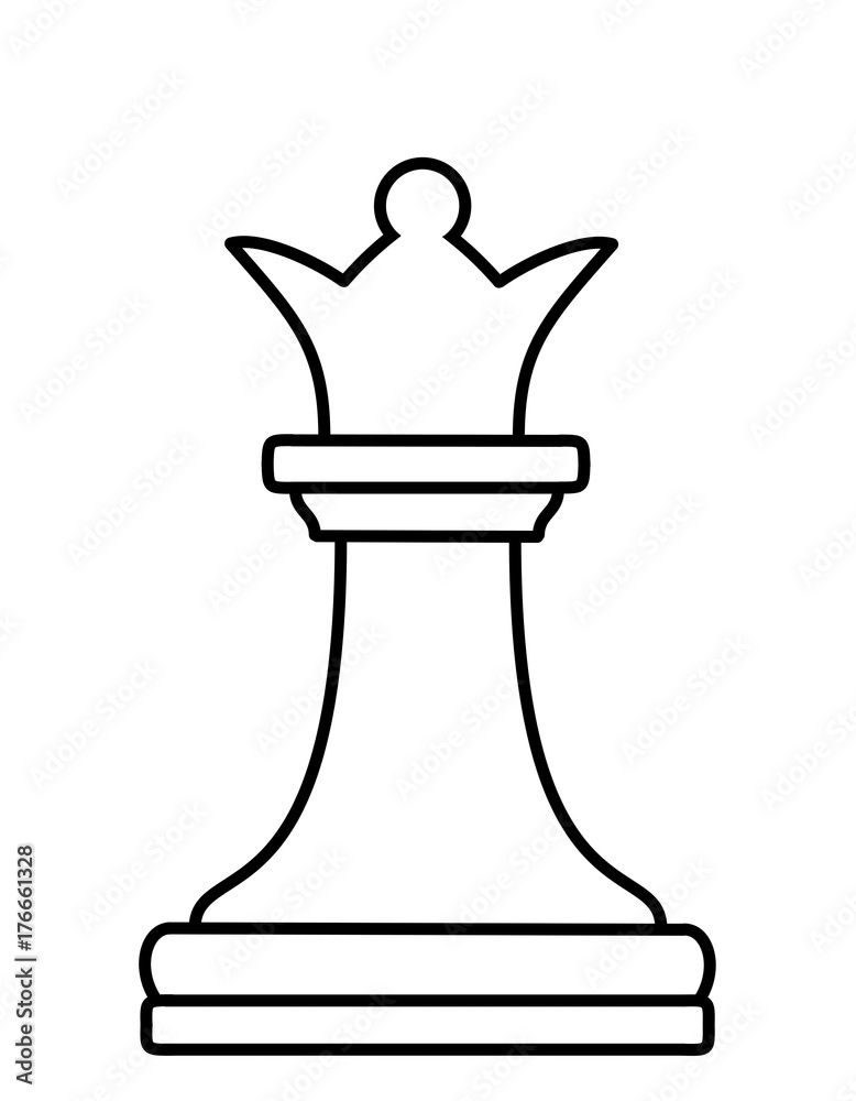 チェスの駒 クイーン 線画 Stock Illustration Adobe Stock
