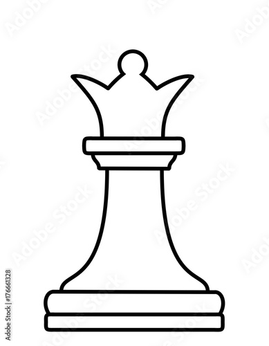 チェスの駒 クイーン 線画 Stock イラスト Adobe Stock