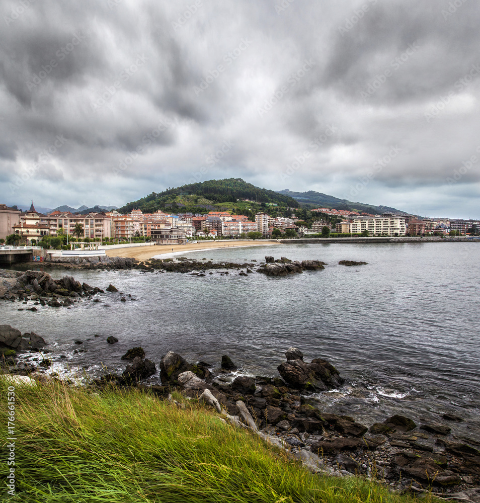 View of the beach, Castro Urdiales, Cantabria, Spain