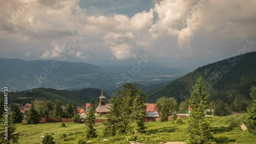 Timelapse of Straja on a cloudy day photo