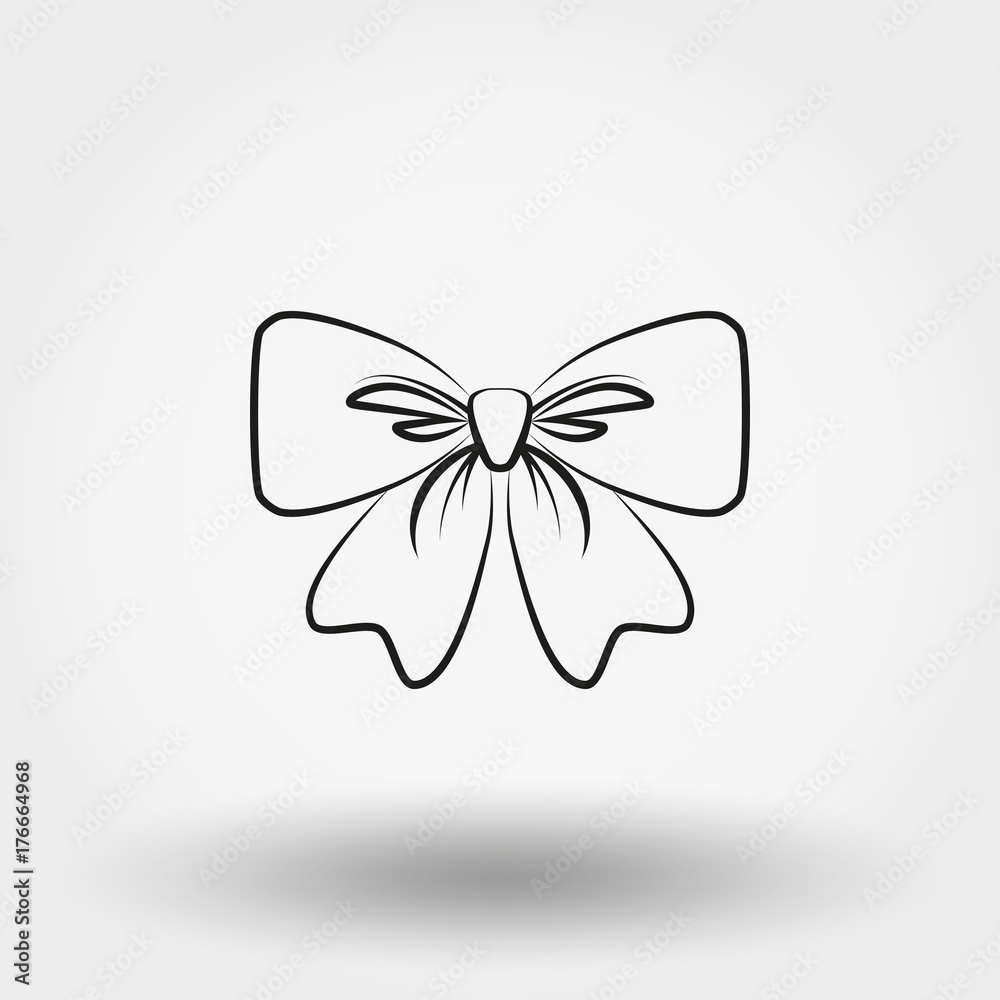 Bow. Icon. Vector.