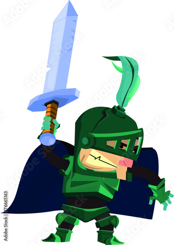 vectorial medieval knight with weapon