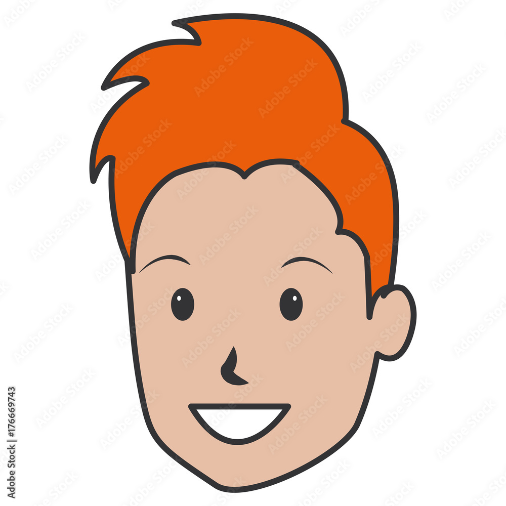 young man head avatar character